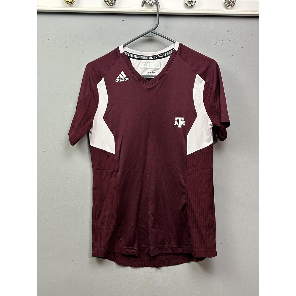 Texas A&M Aggies Shirt Womens‎ Medium Red NCAA Soccer Adidas Climalite Tee